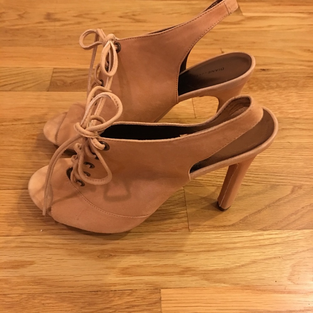 Diane vonFurstenberg Suede Open Toe Heels